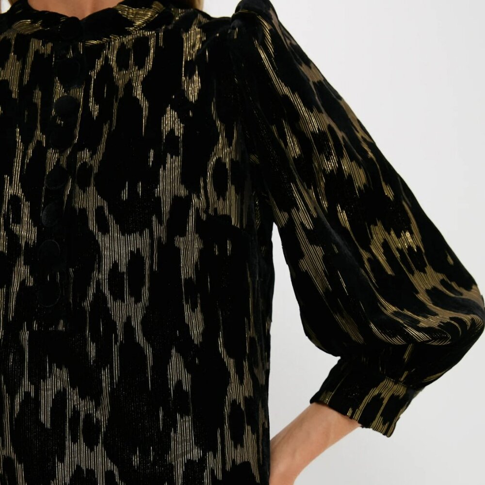 NWT Pomander Place Metallic Velvet Burnout Samantha Party Mini Dress Size Medium - Picture 6 of 10